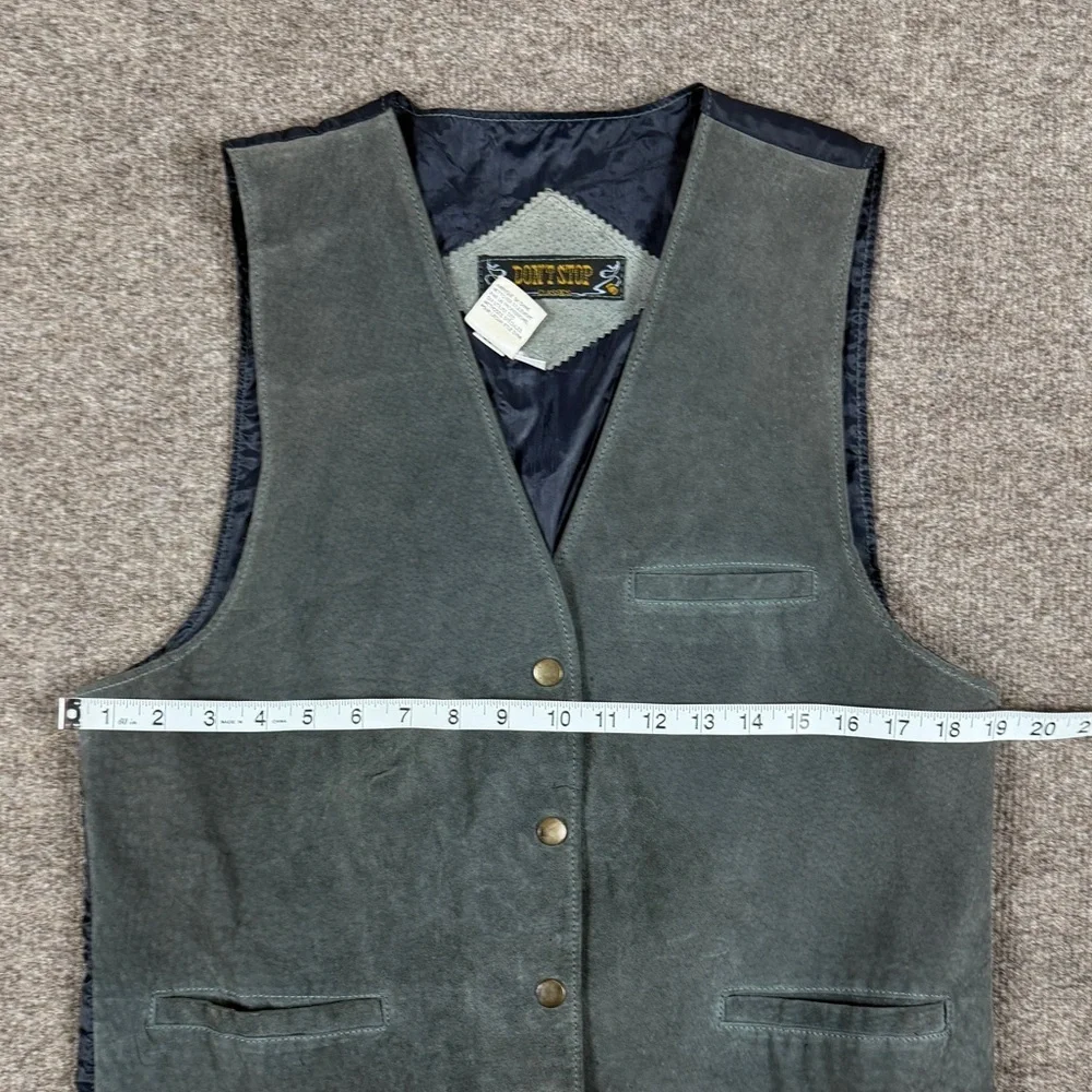 Vintage Grey Suede Vest Women’s L Western Rancher Southwest‎ Boho Retro Cowgirl